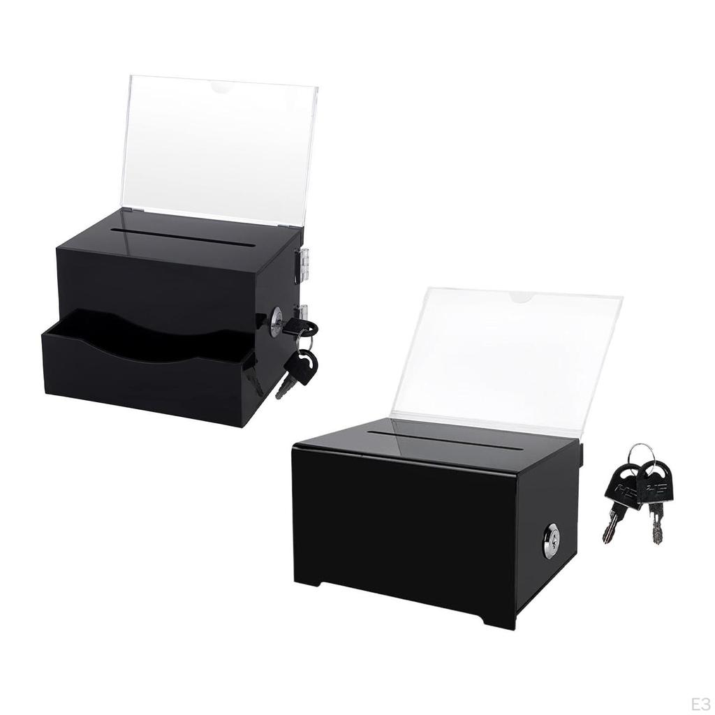 Acrylic Collection Box with Key Lock, Organizer Container, Storage Suggestion, Discreet Function,