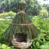 1Pc Bird Nest Hand-Woven Natural Grass Hummingbird House Hanging Birdhouse for Garden Outdoor Decoration