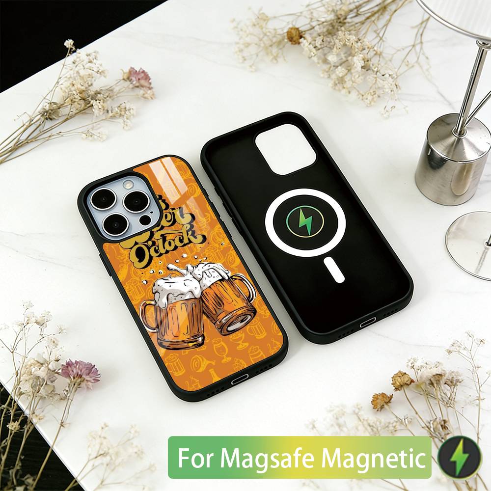

Lnteresting Beer Printing Phone Case For iPhone17,16,15,14,13,12,11 Plus,Pro Magnetic For Magsafe Wireless Charging iPhone16ProMax