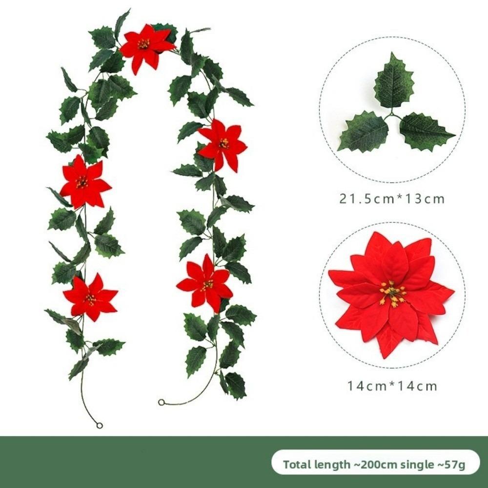 Multicolor Christmas Decorative Garland DIY Accessories Artificial Flower Hanging Wreath Red Berries Photo Props