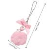 Ribbon Bow Mobile Phone Lanyard Hanging Cord Bag Pendant Hairball Pendant Soft Cute Fluffy Pompom Keychains Keys Backpack
