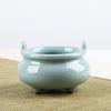 Celadon Imitation Temple Double Ear Ceramic Thread Incense Burner Temple Buddha Furniture Ceramic Sandalwood Incense Burner
