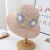 Summer new seaside photo big brim fisherman hat colorful dopamine foldable woven sunshade straw hat women