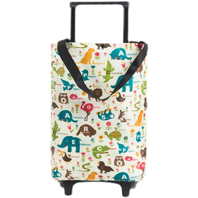 Tragbarer Faltbarer Einkaufstrolley mit Rädern - Umweltfreundlicher Multifunktionaler Handgezogener Wagen