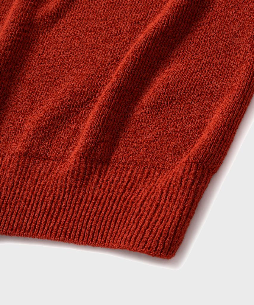 NONBLANK Raglan Half Sleeve Collar Knit_Crimson