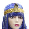 Blue Straight Fringe Synthetic Wig Cleopatra Snakehead Headwear with Wig Queen of Egypt Wig