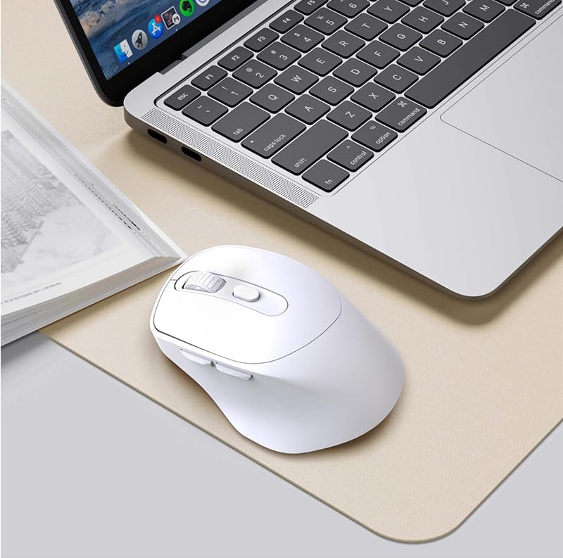 Mouse Wireless, 2.4G Bluetooth, Design Ergonomico, 80012001600 DPI, Alta Precisione, Risparmio Energetico, Ricaricabile, Funzionamento Silenzioso, Ideale per Lunghe