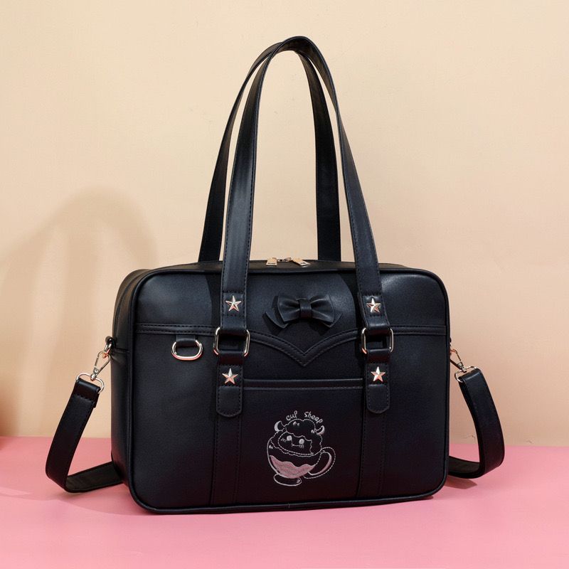Cute Cartoon JK PU Shoulder Bags 2026 Sweet Embroidery Kawaii Uniform Crossbody Bags New Teenage Girls Lolita Bags for Women