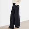 #Pregnant Women Do Not Fade Tannin Blue Jeans, Belly Support Pants, Loose Wide-leg Pants, Casual High-waisted Trousers