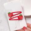 3D Strawberry Hair Clips Non-Slip Cartoon Fruit Clip Fruit Resin Side Clips Sweet Barrette Accessories Ponytail Holder