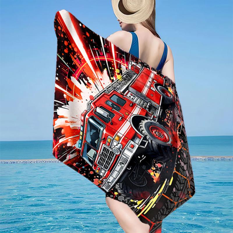 Elektrischer Monster Truck Kunst Strandtuch, Superweiche Mikrofaser, Geschenk für Sie/Ihn, Geburtstag, für Pool, Strand, Reisen, Heimdekoration Fan-Geschenke
