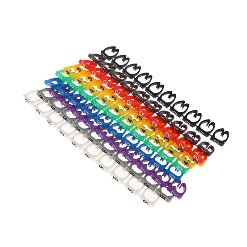 C-Typ 150 Stück Kabelmarkierer Etiketten Bunte Nummern-Tags Für 1,2-10mm Elektrokabel Effiziente Beschriftung Bürogebrauch
