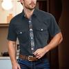 Men'S Fashionable Lapel And Shoulder Length Short Sleeved Casual Top
