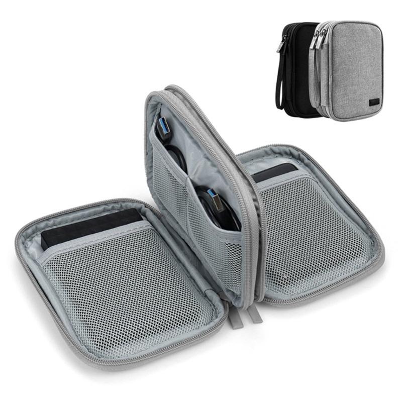 Convenient Hard Disk Storage Sleeve Hard Drive Holder Power Banks Organizer Bag Earphone Case for Business Professionals