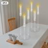 6 Pcs 3 Shades Acrylic Candle Holder,22*76cm Clear Candle Holder Freestanding for Home Decor
