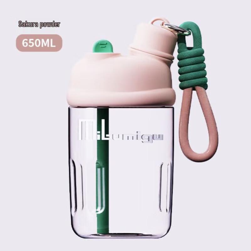 Chating Kids Dual-Drink Portable Straw Water Bottle with Handle