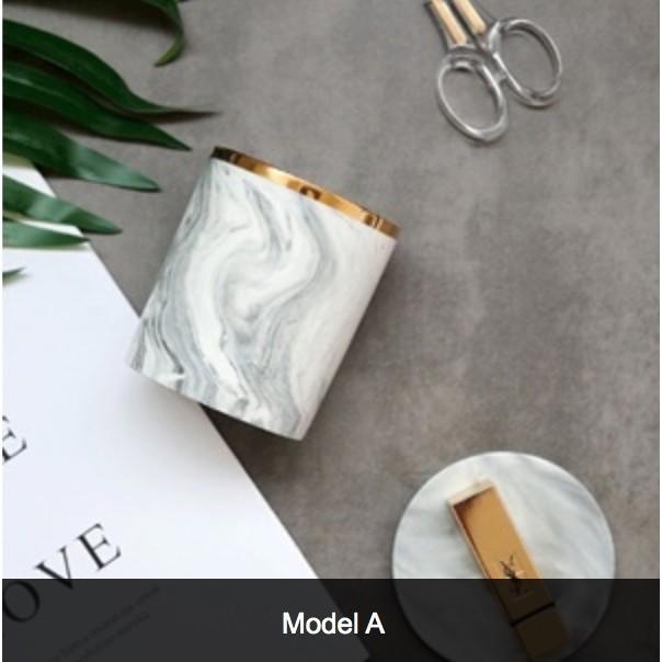 

Homlly Marbi Marble Ceramic Gold Rim Mug Cup w/o handle