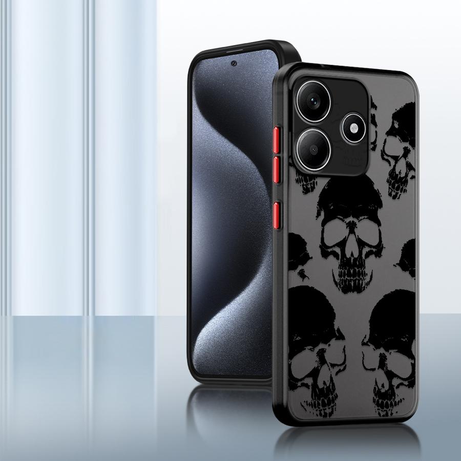 Case for Xiaomi Redmi Note 14 11 10 14C 13C 13 Pro Plus 12 9S A4 Funda Back Phone Cover Skeleton Skull