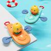 Pull Cord Duck Bathtub Boat Interactive Pull String Duck Infant Water Activity Toys Floatable Baby Bath Canoe