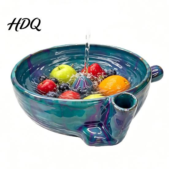 Jam Bowl Ceramic Fruit Cleaner Berry with Drainage Holes Rinse Delicate Rustic