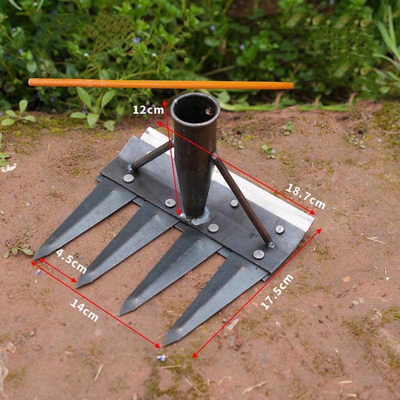 2/3/4/5/7 Teeth Garden Rakes Weeding Tool Hand Agricultural Nail Harrow Metal Harrow Effortless Soil Turning Farming Tools