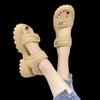 Muffin platform Velcro sandals women's summer new heightening versatile small beach shoes