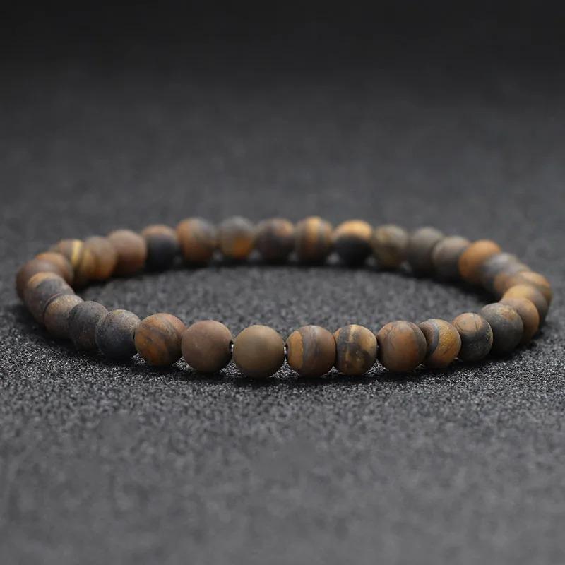 Natural Matte Tiger Eyes Stone Bracelet Men Minimalist 4/6/8/10/12mm Beaded Braclet Homme Uranus Brazalete Gift For Him