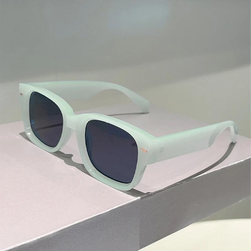 Vintage Square Sunglasses Men  New Fashion Korean Style Shades Women Trendy Brand Design Candy Color Rim Sun Glasses