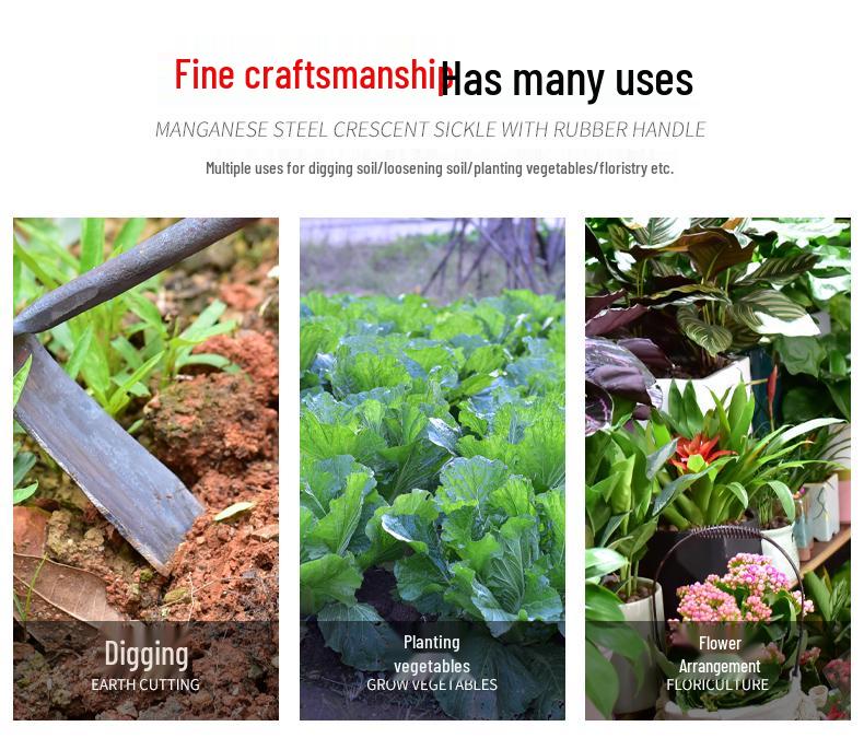 All-Steel Multi-Functional Small Hoe for Gardening and Farming