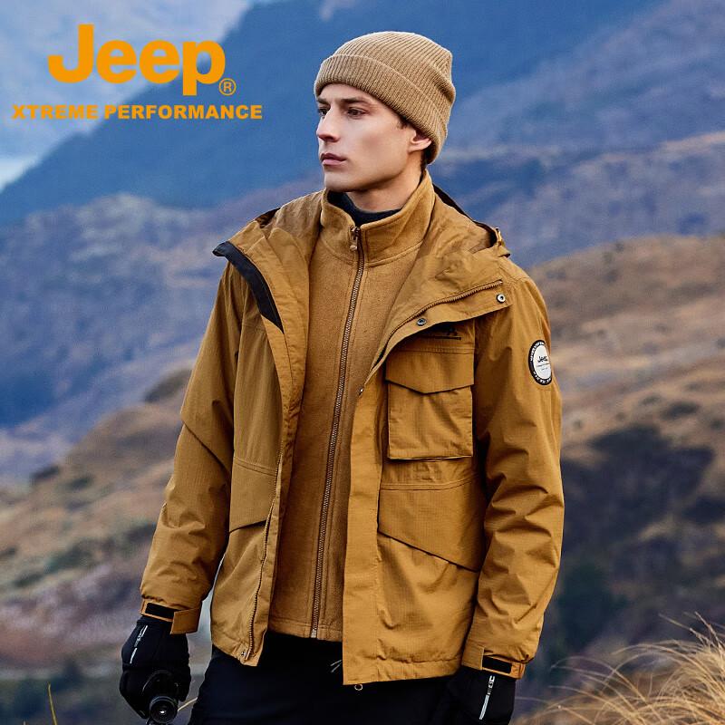 JEEP Men s 3-in-1 Waterproof Fleece Lined Outdoor Jacket M