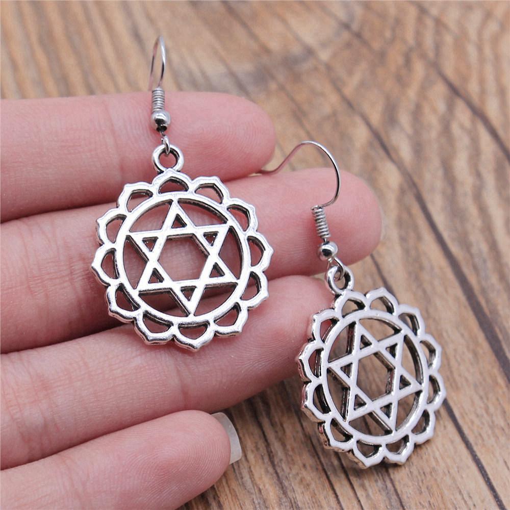 Drop & Dangle Earring Celtic Hexagram Kids' Jewelry MaterialsEarring Size 18x19mm QE006