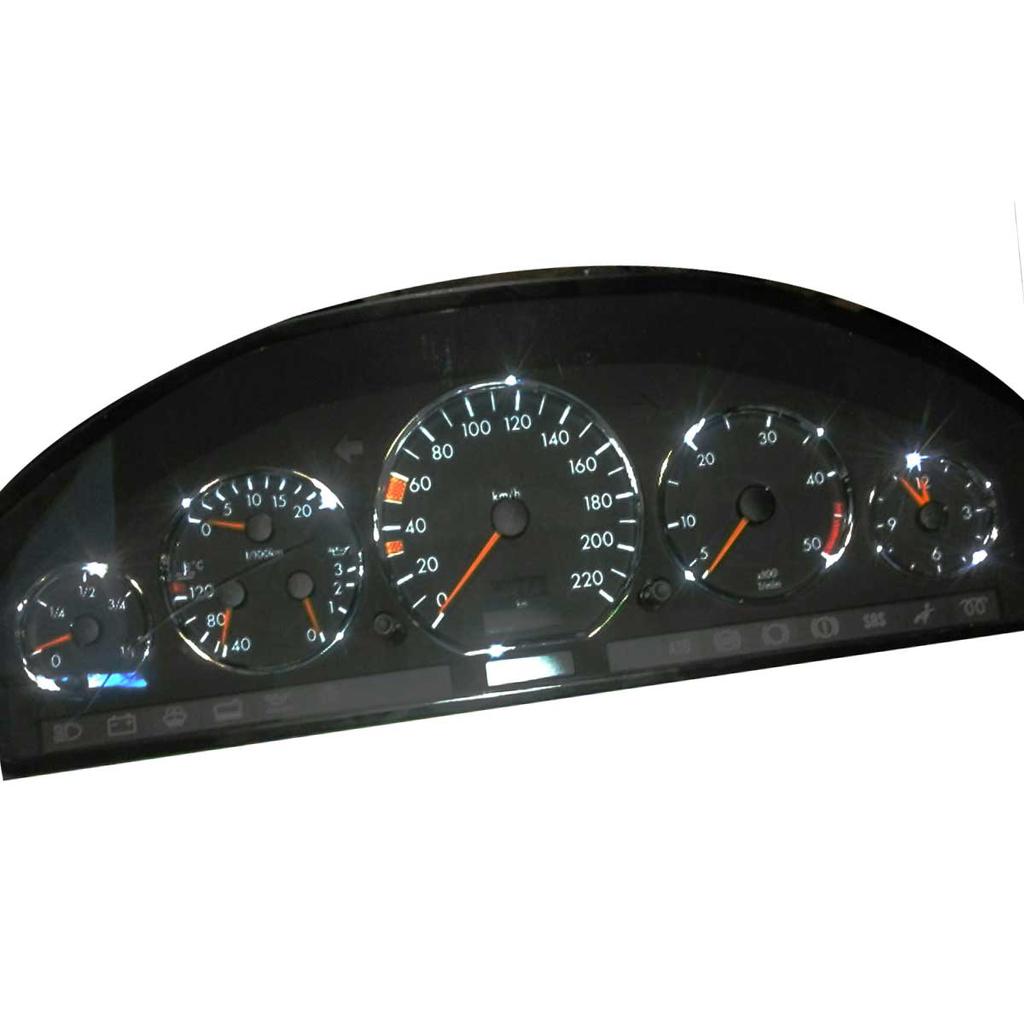 Carbon Fiber Gloss Styling Dashboard  Gauge Ring Set For MERCEDES BENZ W140