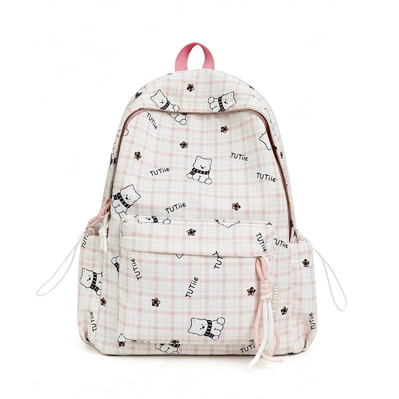 Schoolbag Versatile Schoolbag Female Ins Small Fresh and Sweet Student Backpack Simple Cartoon Cute Backpack Large Capacity