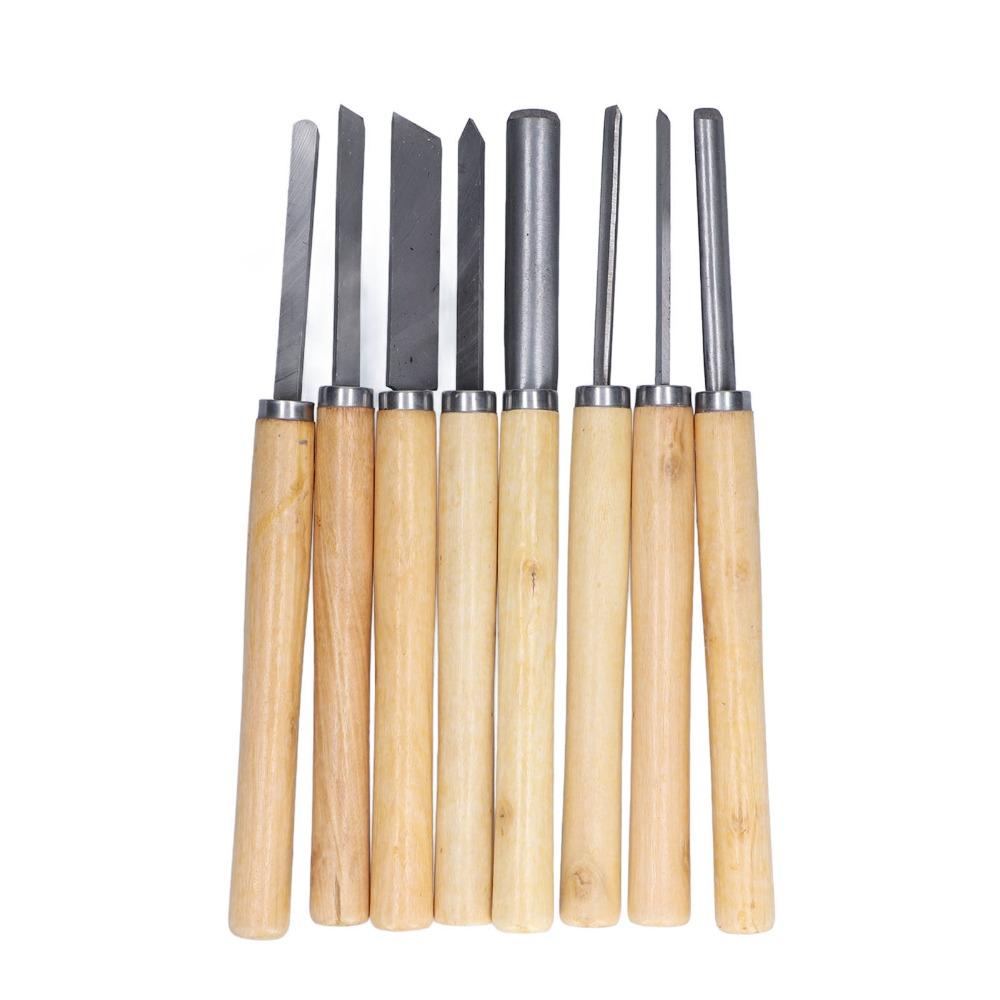 8PCS Skew Spear Point Round Nose Gouge Wood Turning Chisels Woodturning Tools For Woodworking