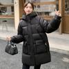 Down cotton jacket women's 2025 winter new cotton suit, Korean version mid-length thickened hooded bread padded jacket women's loose