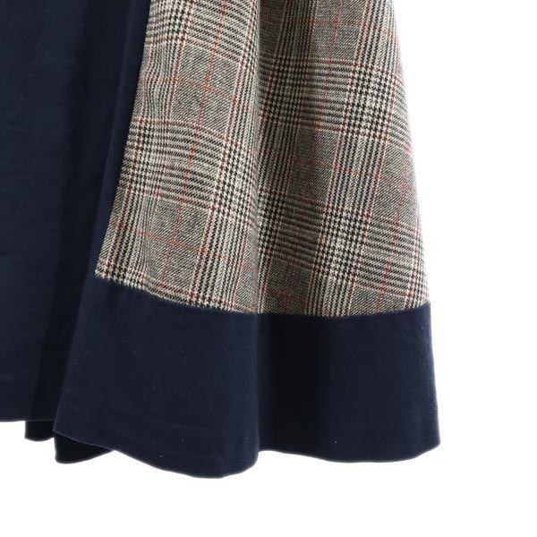 AMERI UNDRESSED Check Pattern Long skirt Gray x navy Women Used