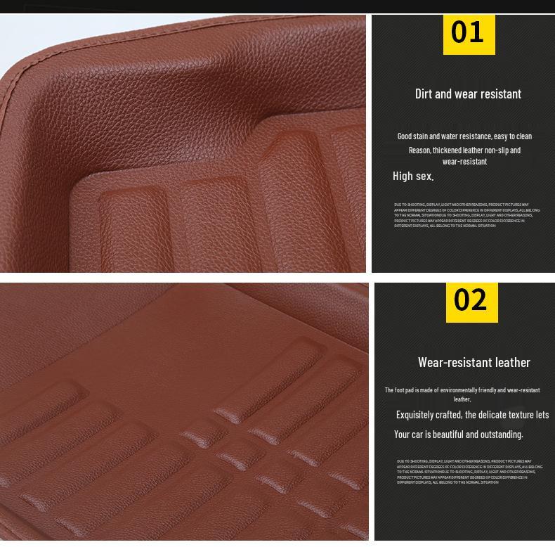 Universal RHD Car Floor Mats: Full Surround Silk Ring Embossed Leather