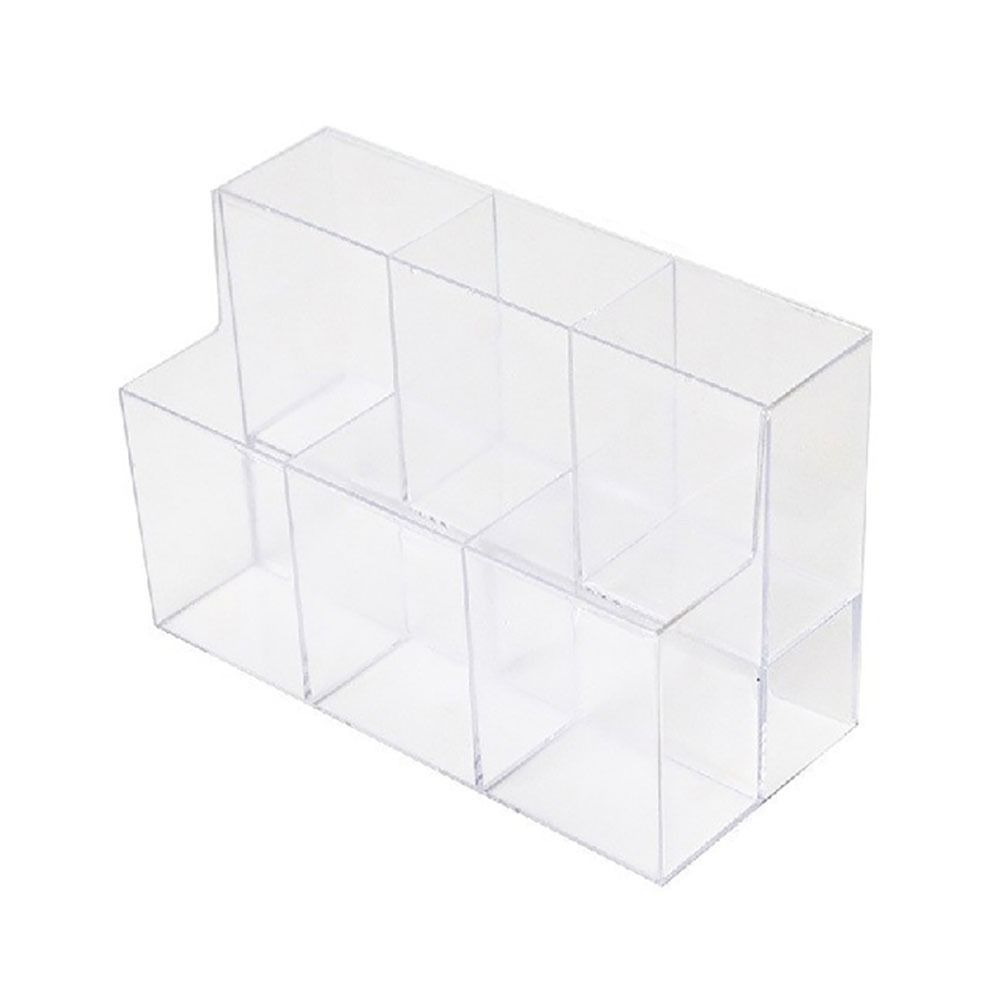 

Transparent Pen Holder 6 Grids Makeup Brush Holder High Quality Stationery Storage Box