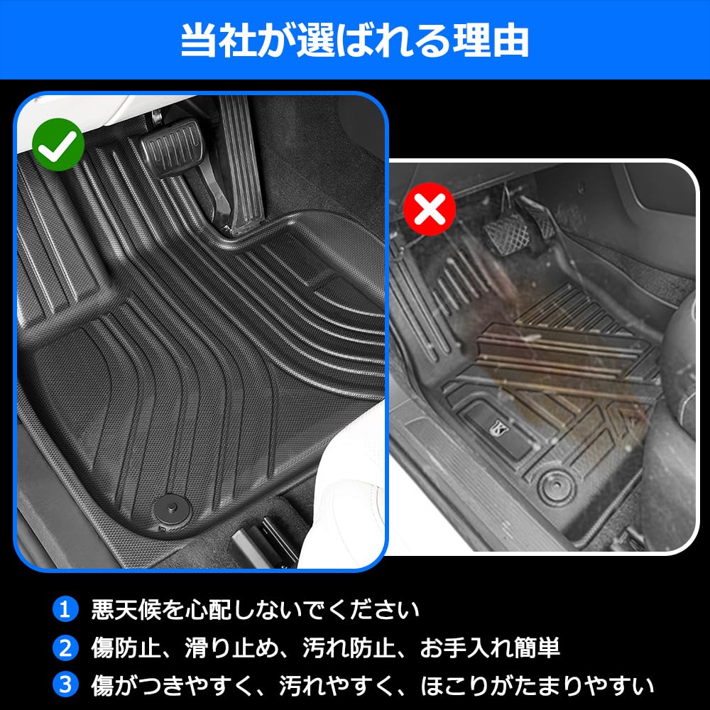 3D Floor Mats for Toyota Land Cruiser 250 Series Compatible with and Made of TPE and Easy Interior Set 2024 (GDJ250W/TRJ250W), 5-Seater 7-Seater