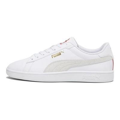 Smash Round Toe Lace-Up Comfortable Versatile Low-Top Sneakers Unisex Sneakers White 392498-01