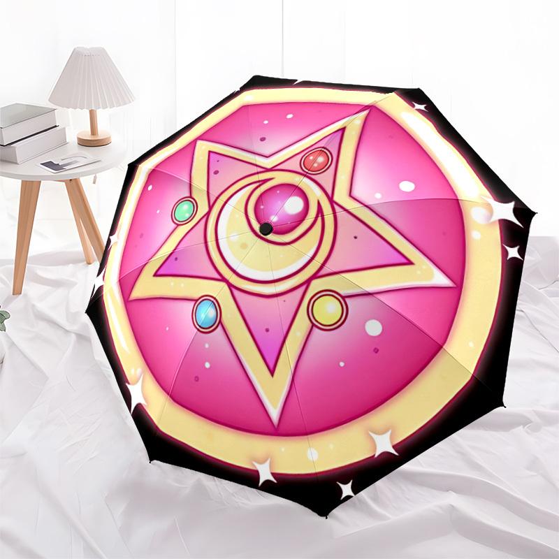 1pc Sailor Moon Crystal Automatic Umbrella - Foldable with 8 Iron Ribs, Portable for Outdoor, Gift, Outdoor Umbrell154