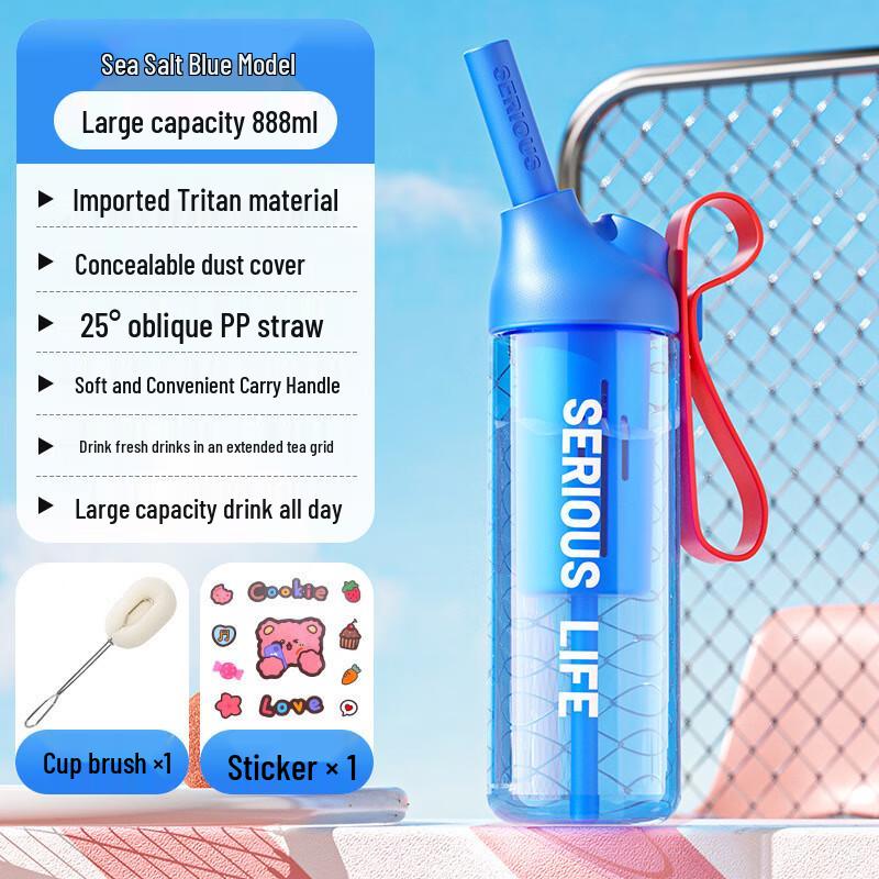 Kids Portable Straw Water Bottle (888ml)
