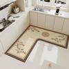 Carpet for Kitchen Pvc Floor Mat L-shaped Rug Soft Diatom Mud Absorbent Foot Mats Non-slip Water-absorbent Home Decoration