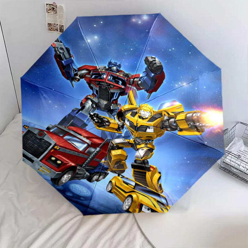 

1 шт. Автоматический складной зонт - Рисунок Трансформеры, Портативный и складной дизайн с 8 спицами, Рождественские и Новогодние подарки разноцветный