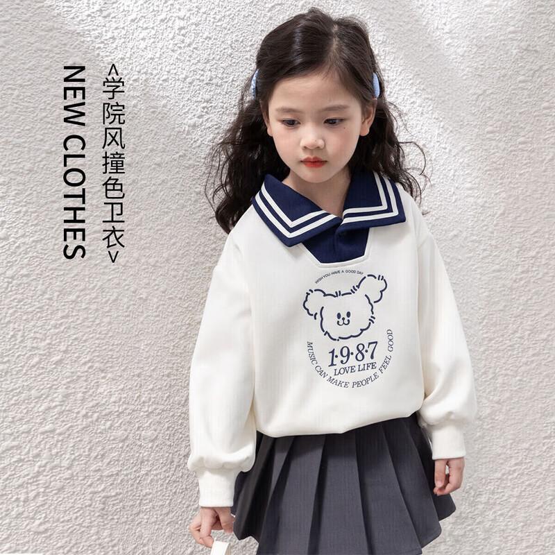 Granatowa bluza z kołnierzykiem dla dziewczynki