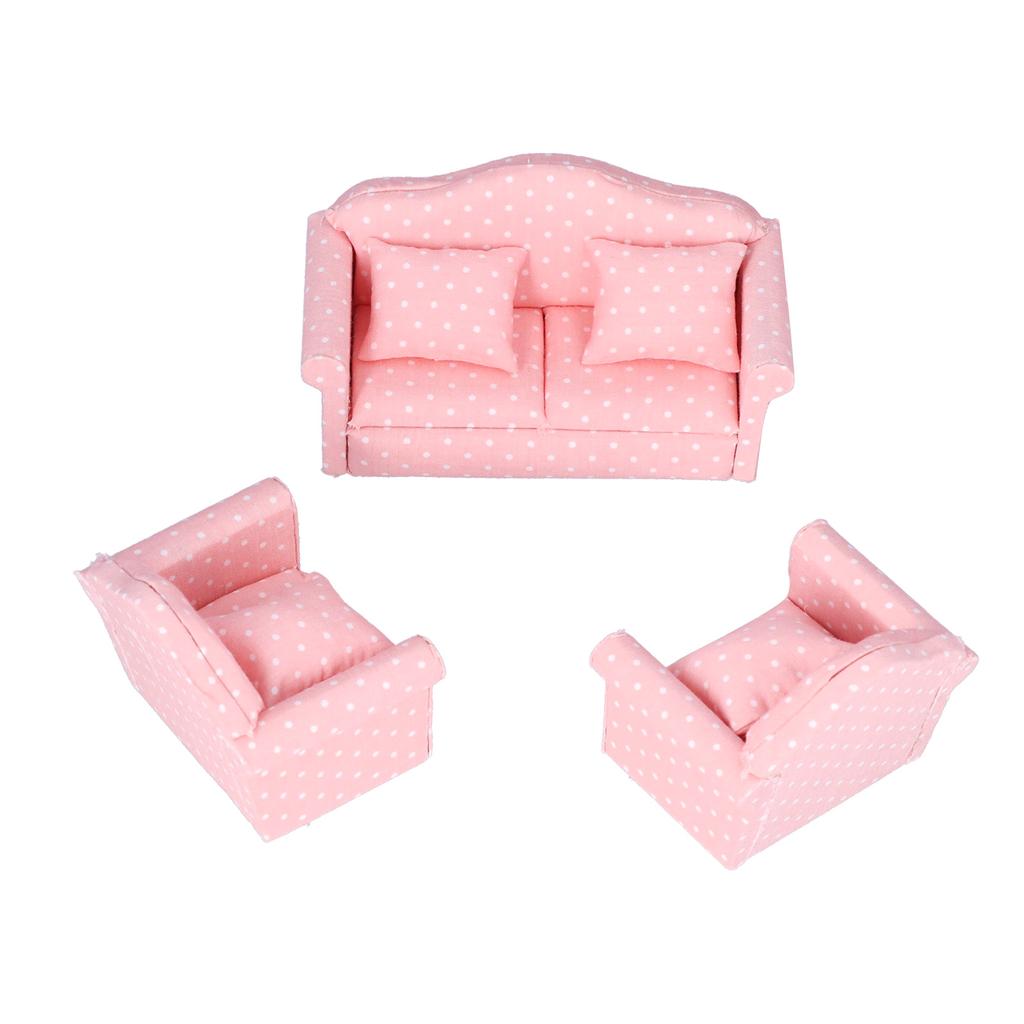 1:12 Miniature Dollhouse Sofa DIY Mini Dollhouse Couch Furnishings Toys Accessories