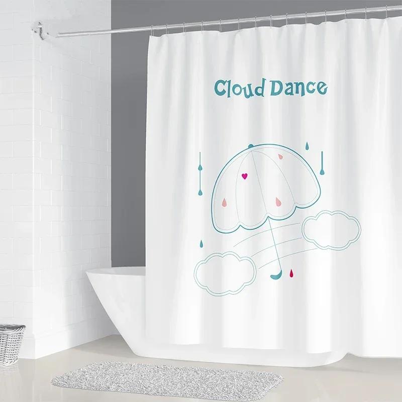 

Simple Geometric Nordic Chandelier Printing Bathroom Shower Curtain Polyester Waterproof Home Decoration Curtain With 12 Hooks W60H190(CM)-1 Pcs
