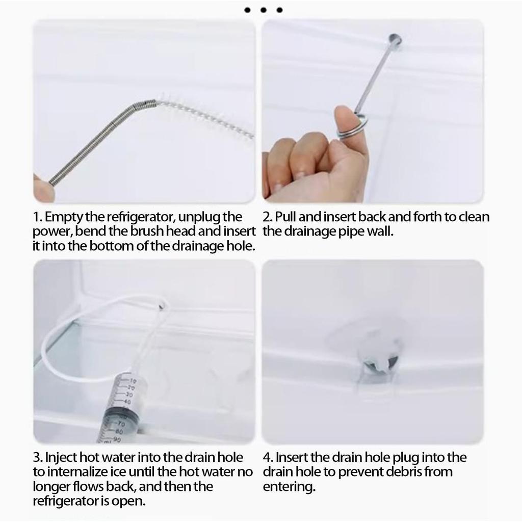 Refrigerator Drain Cleaning Set – 5-Piece Extension Kit for Unclogging Ice-Blocked Water Outlets