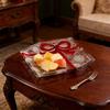 Stylish Glass Cake Storage Bowl Multifunctional Candy Tray Afternoon Tea Cake Plate Adorned With Red Bowknot