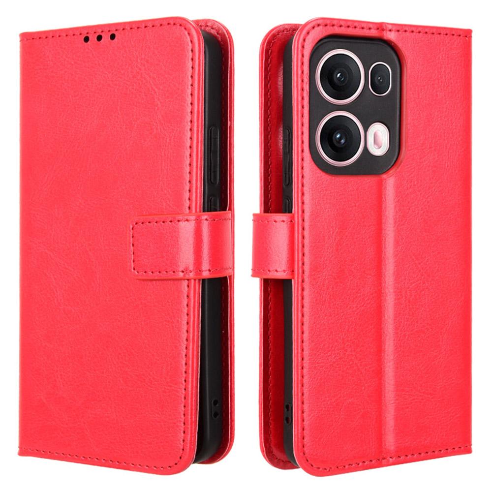 For Oppo Reno13 Pro 5G Case Crazy Horse Texture PU Leather Phone Wallet Cover